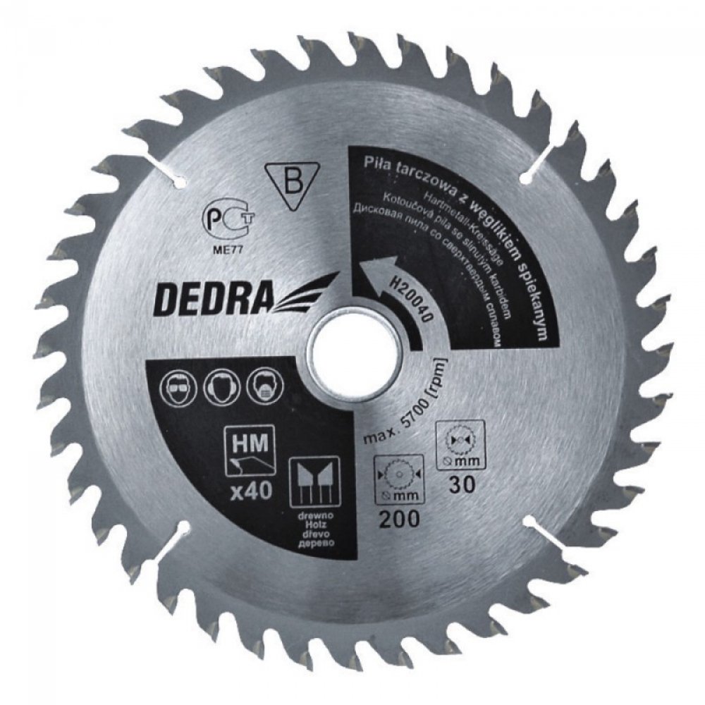 Dedra Circular saw 165x16mm 24z. with sintered carbide - H16524E
