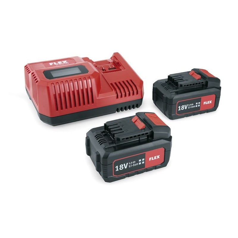 Flex akumuliatorių ir įkroviklio rinkinys FLEX P-SET 55R, 18 V (2 x 5 Ah + įkroviklis)