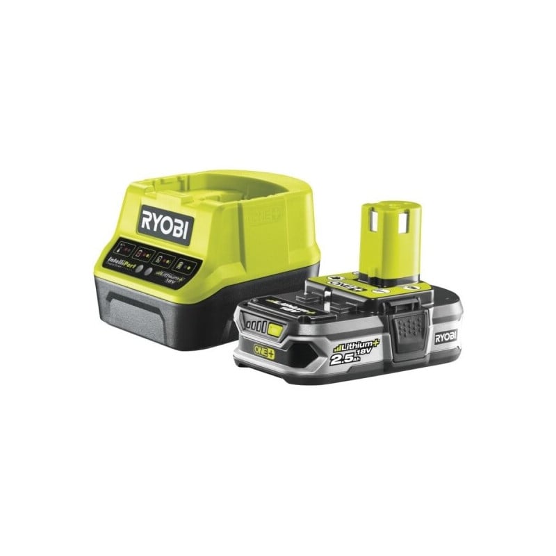 Ryobi akumuliatoriaus ir įkroviklio rinkinys, RC18120-125, 18V ONE+, 2.5 Ah