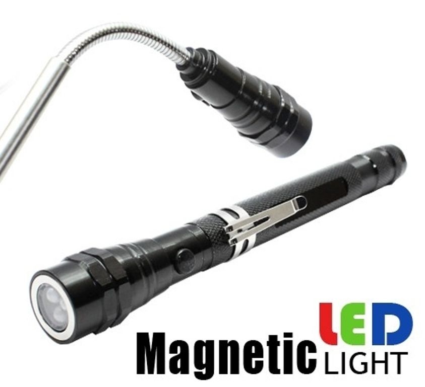 Teleskopinis magnetinis prožektorius su stipriais 3 LED diodais (QJPU-46)