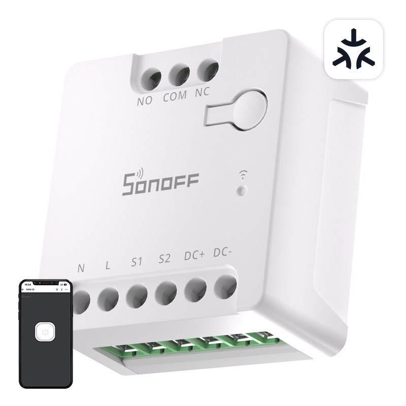 SONOFF MINI-D Matter WiFi jungiklis (AC-DC 12-48 V, bepotencialis kontaktas)