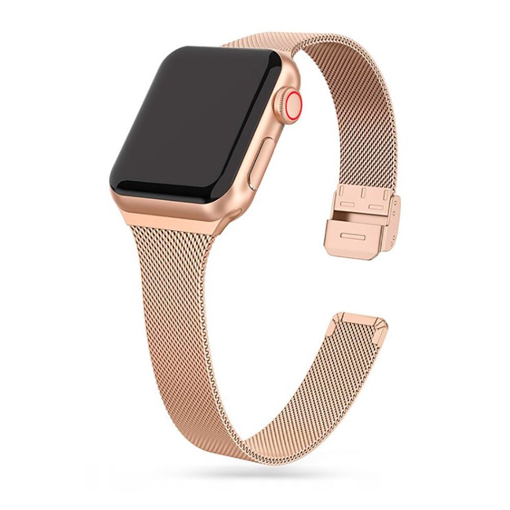 Aukso spalvos apyrankė Tech-Protect "Thin Milanese" laikrodžiui Apple Watch 4 / 5 / 6 / 7 / 8 / 9 / 10 / SE (40 / 41 / 42 MM)