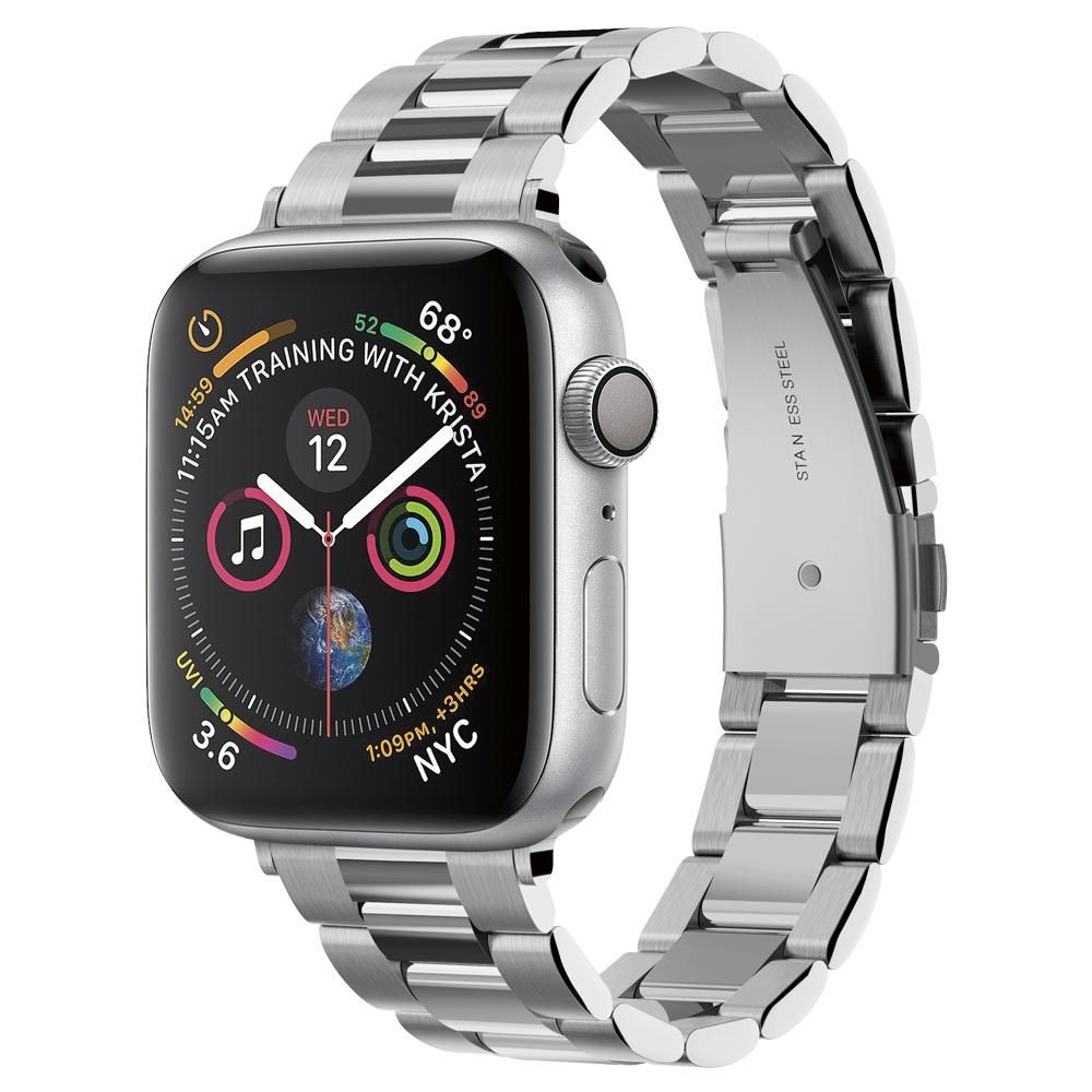 Sidabro spalvos apyrankė Spigen "Modern Fit Band" laikrodžiui Apple Watch 4 / 5 / 6 / 7 / 8 / 9 / 10 / SE (40 / 41 / 42 MM)