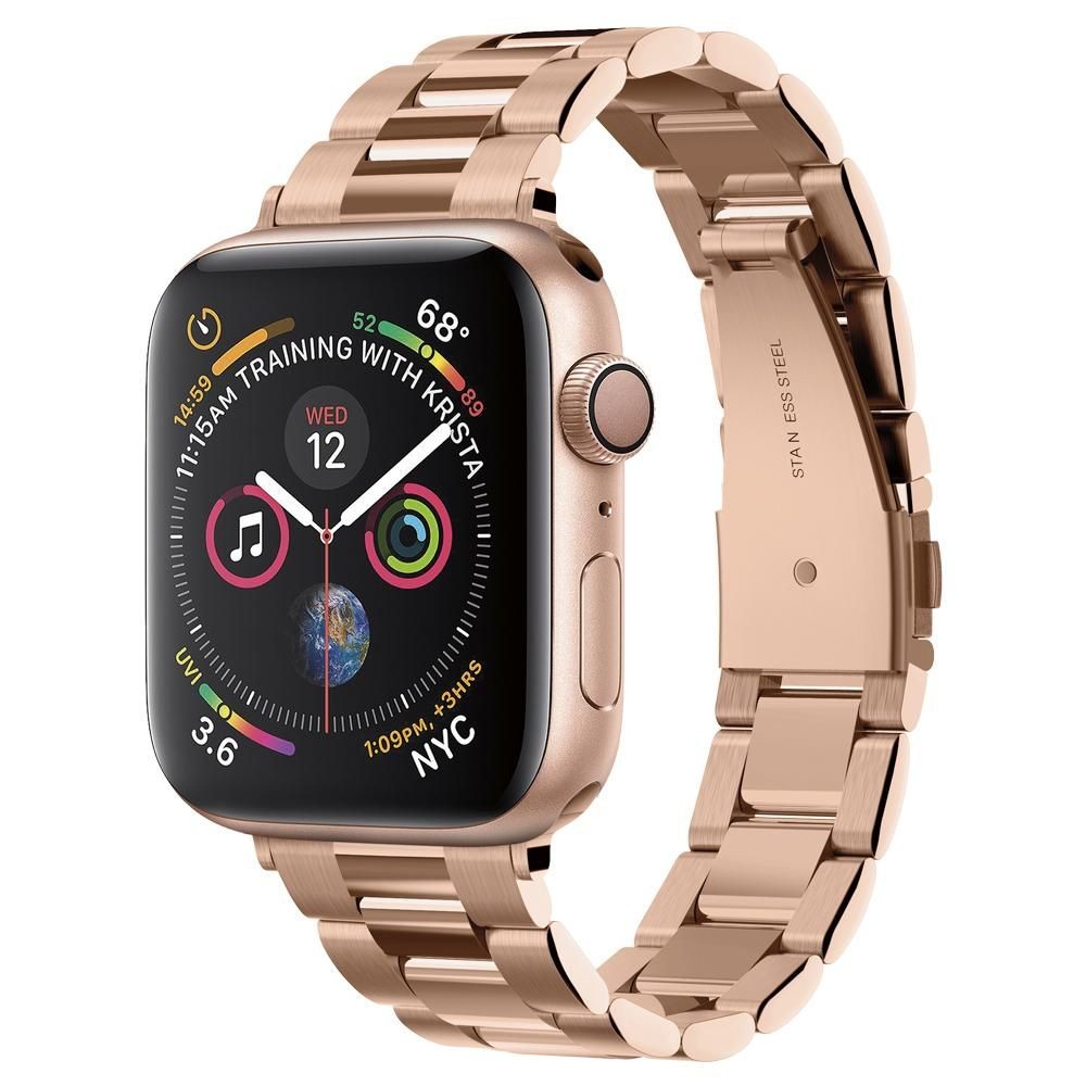 Rožinio aukso spalvos apyrankė Spigen "Modern Fit Band" laikrodžiui Apple Watch 4 / 5 / 6 / 7 / 8 / 9 / 10 / SE (38 / 40 / 41 / 42 MM)