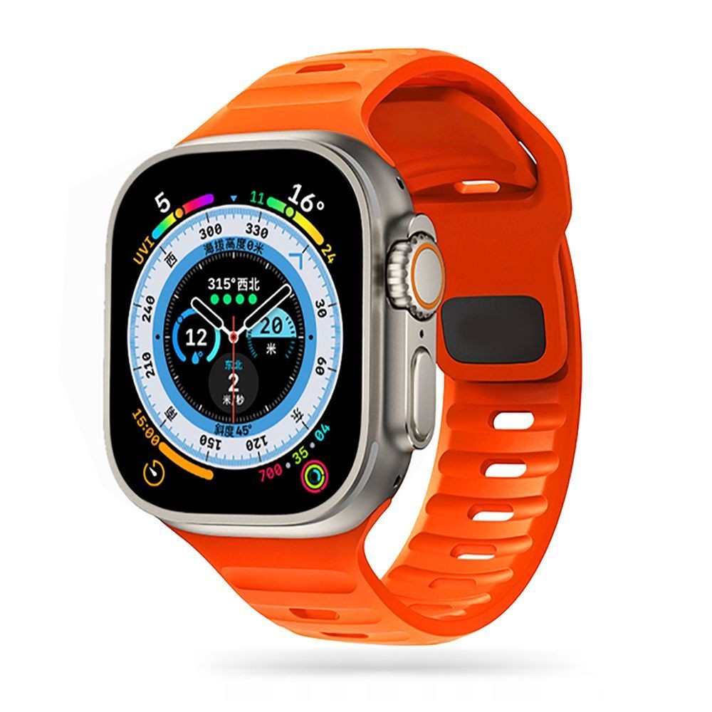 Oranžinės spalvos apyrankė "Tech-Protect Iconband Line" laikrodžiui Apple Watch 4 / 5 / 6 / 7 / 8 / 9 / SE (38 / 40 / 41 MM)