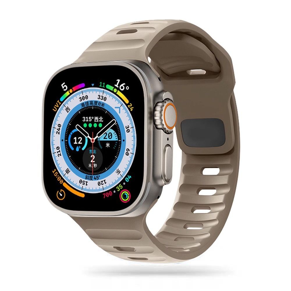 Kreminės spalvos apyrankė "Tech-Protect Iconband Line" laikrodžiui Apple Watch 6 / 7 / 8 / 9 / 10 / SE / ULTRA 1 / 2 (44 / 45 / 46 / 49 MM)