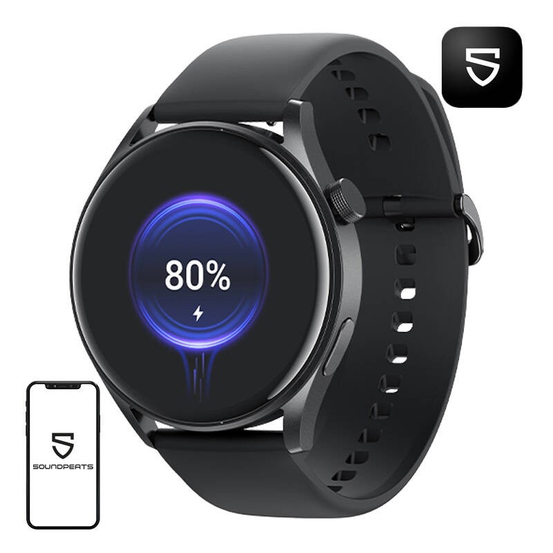 "Soundpeats Watch4" išmanusis laikrodis (juodas)