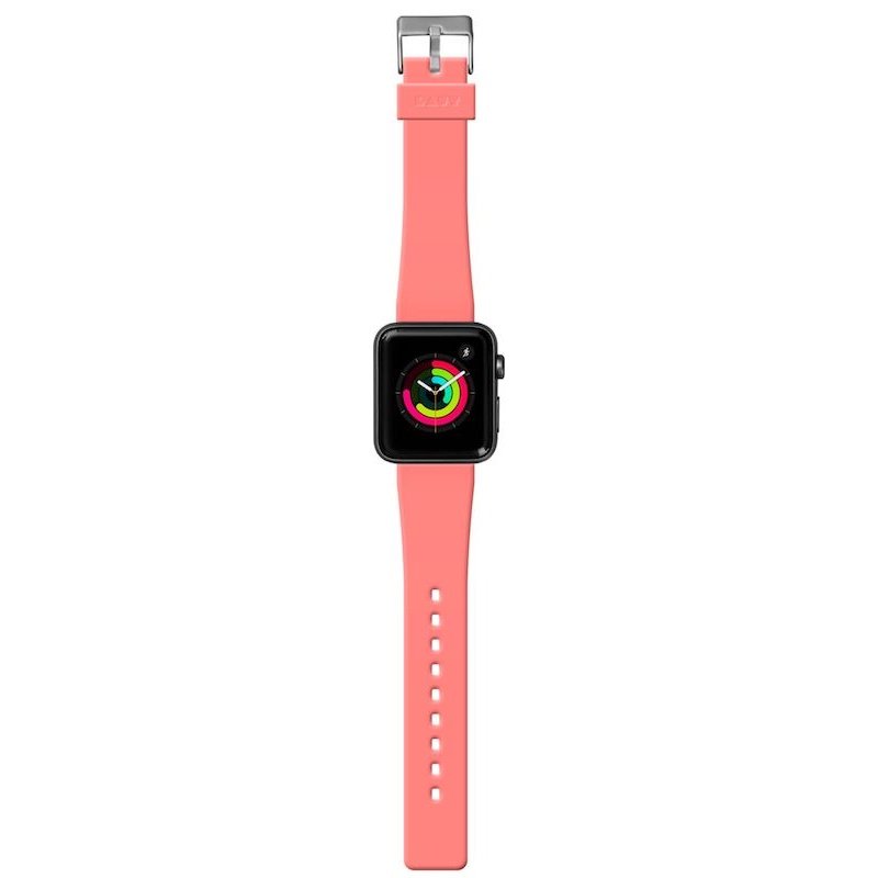 Dirželis LAUT Active Apple išmaniajam laikrodžiui 42mm, silikoninis, koralų rausvos sp.