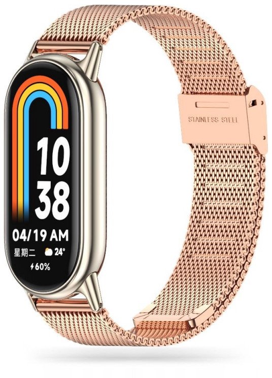 Laikrodžio dirželis Tech-Protect watch strap MilaneseBand Xiaomi Smart Band 8, rose gold