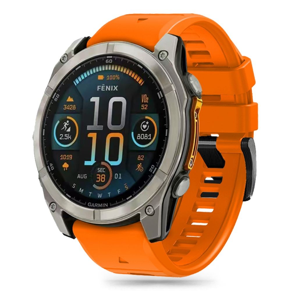 Oranžinės spalvos apyrankė "Tech-Protect Silicone Line" laikrodžiui Garmin Fenix 5 / 6 / 6 Pro / 7 / 8 (47 MM) / E