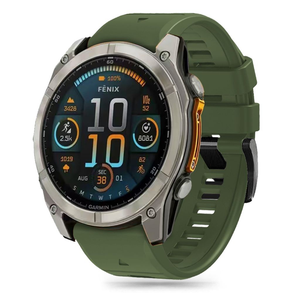 Žalios spalvos apyrankė "Tech-Protect Silicone Line" laikrodžiui Garmin Fenix 5X / 5X PLUS / 6X / 6X PRO / 7X / 8 (51 MM)