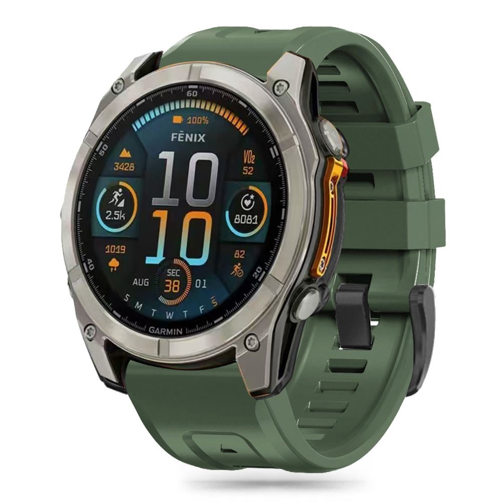 Žalios spalvos apyrankė "Tech-Protect Silicone" laikrodžiui Garmin Fenix 5X / 5X PLUS / 6X / 6X PRO / 7X / 8 (51MM)