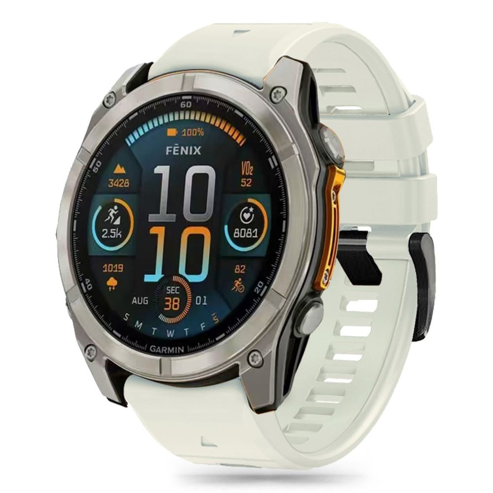 Kreminės spalvos apyrankė "Tech-Protect Silicone Line" laikrodžiui Garmin Fenix 5X / 5X PLUS / 6X / 6X PRO / 7X / 8 (51 MM)