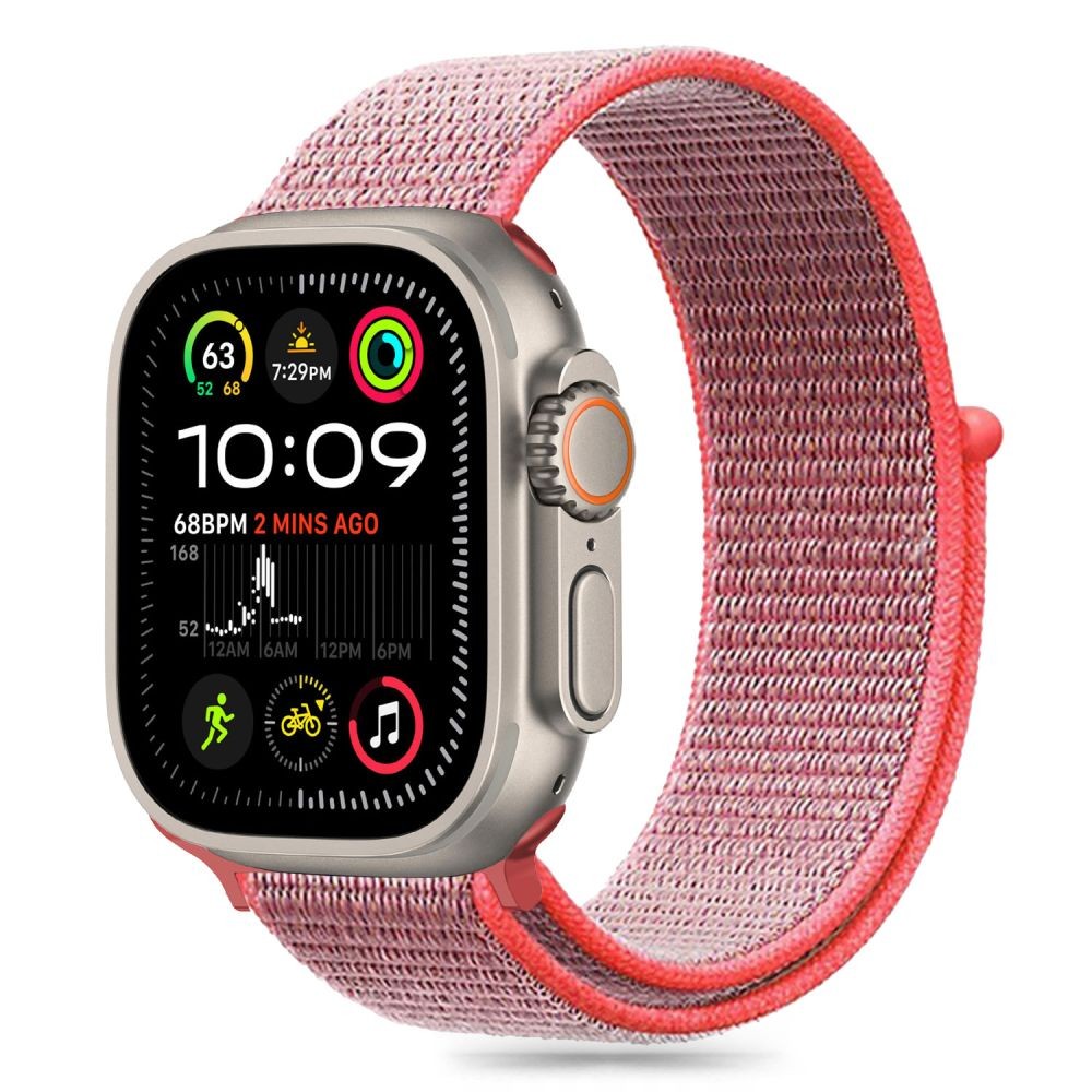 Rožinės spalvos tekstilinis dirželis "Tech-Protect Nylon" laikrodžiui Apple Watch 6 / 7 / 8 / 9 / 10 / SE (40 / 41 / 42 MM)