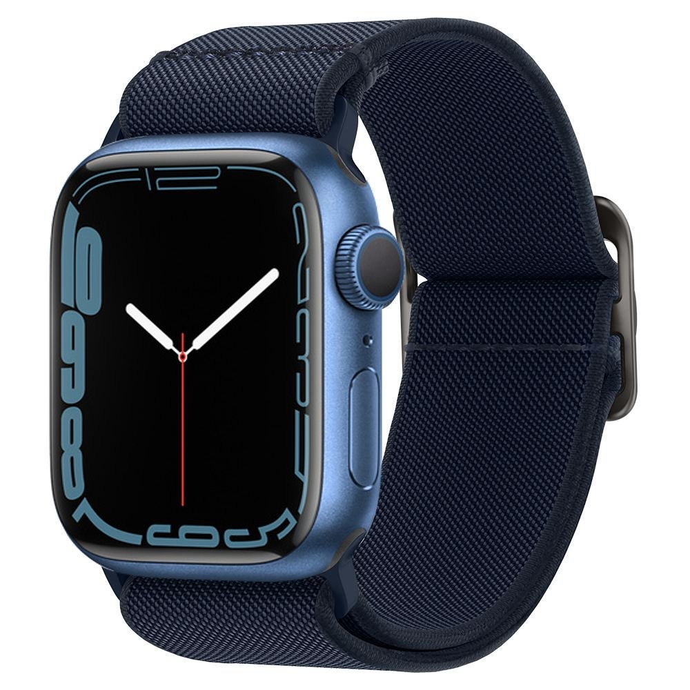 Mėlynas tekstilinis dirželis "SPIGEN FIT LITE" laikrodžiui APPLE WATCH 4 / 5 / 6 / 7 / 8 / 9 / SE / ULTRA 1 / 2 (42 / 44 / 45 / 49 MM)