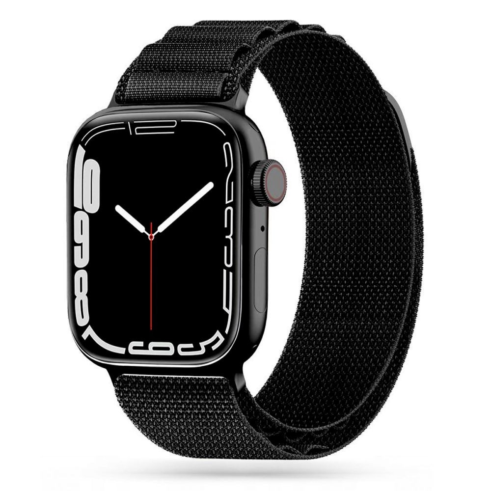 Juoda apyrankė "Tech-Protect Nylon Pro" laikrodžiui Apple Watch 4 / 5 / 6 / 7 / 8 / 9 / 10 / SE / ULTRA 1 / 2 (44 / 45 / 46 / 49 MM)