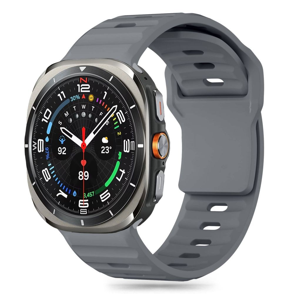 Pilkos spalvos apyrankė "Tech-Protect Silicone Line" laikrodžiui Samsung Galaxy Watch Ultra (47 MM)