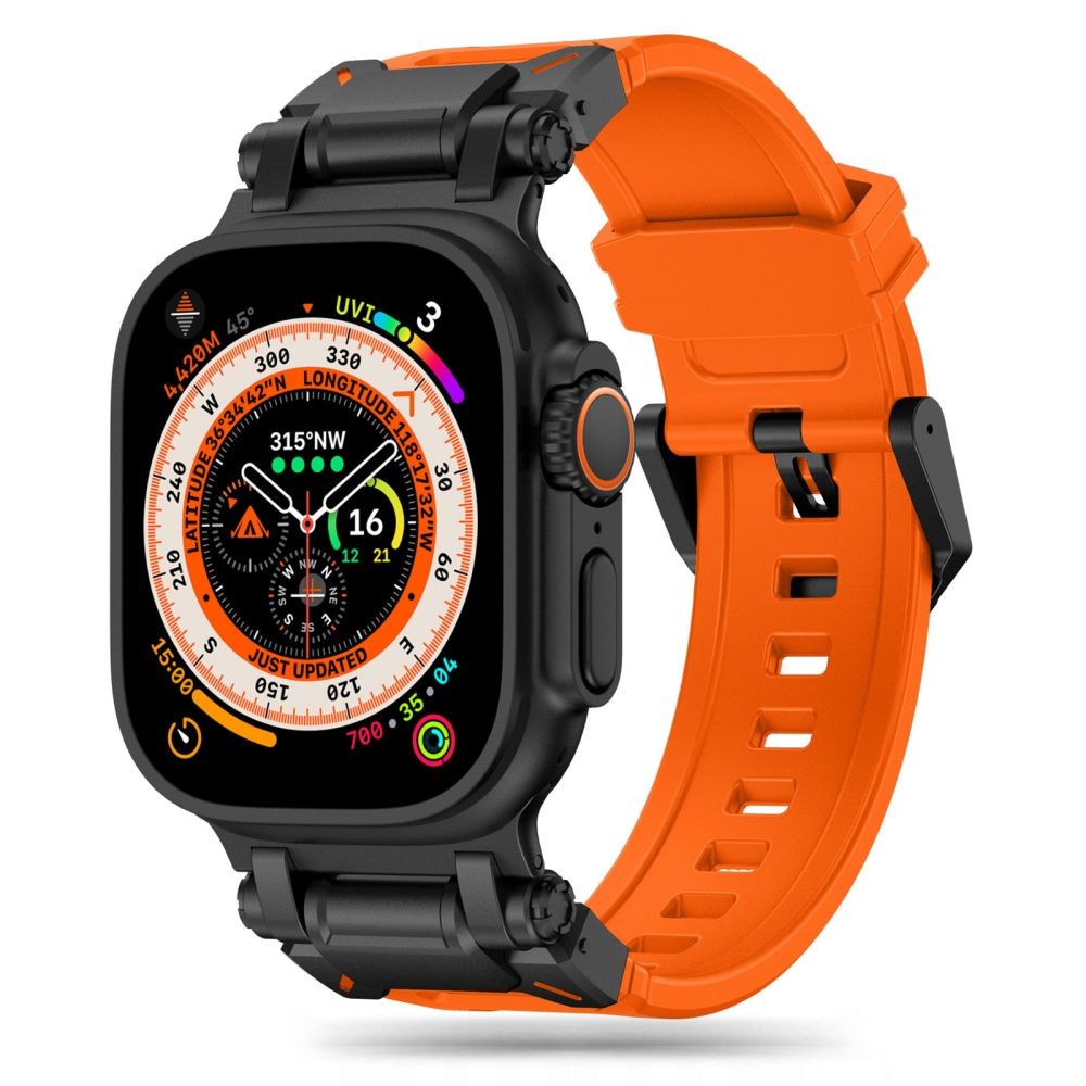 Oranžinė/Juoda apyrankė "Tech-Protect Delta Pro" laikrodžiui Apple Watch 6 / 7 / 8 / 9 / 10 / SE / ULTRA 1 / 2 (44 / 45 / 46 / 49 MM)