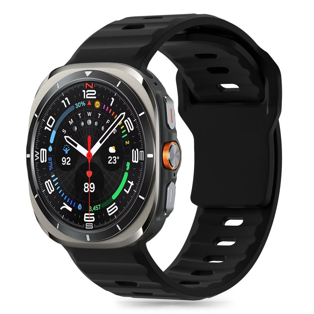 Juodos spalvos apyrankė "Tech-Protect Silicone Line" laikrodžiui Samsung Galaxy Watch Ultra (47 MM)