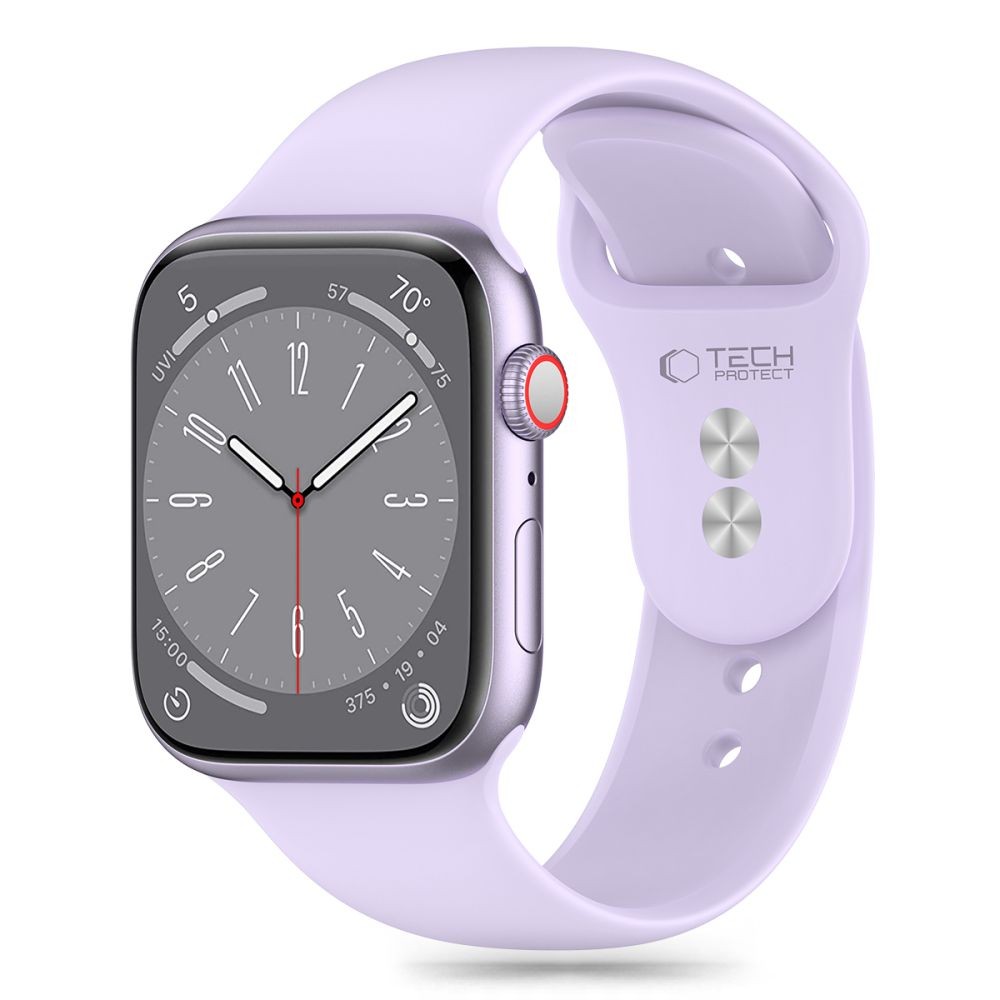 Purpurinės spalvos apyrankė "Tech-Protect Silicone" laikrodžiui Apple Watch 4 / 5 / 6 / 7 / 8 / 9 / 10 / SE / ULTRA 1 / 2 (44 / 45 / 46 / 49 MM)