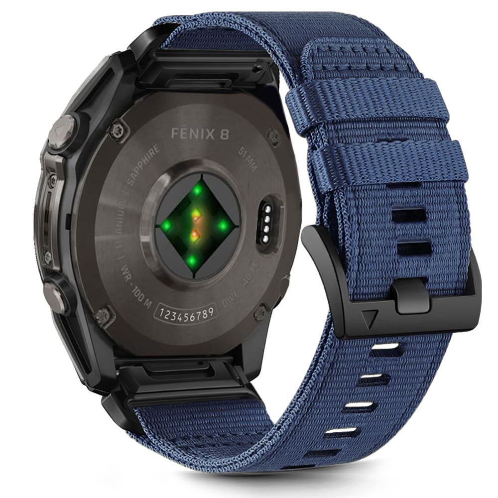 Mėlynas tekstilinis dirželis "Tech-Protect Nylon Classic" laikrodžiui Garmin Fenix 5 / 6 / 6 Pro / 7 / 8 (47 MM) / E