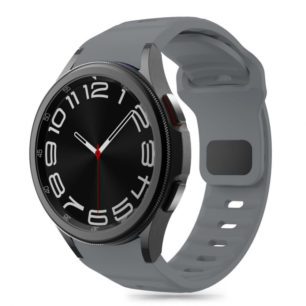 Pilkos spalvos apyrankė "Tech-Protect Silicone Line" laikrodžiui Samsung Galaxy Watch 4 / 5 / 5 PRO / 6 / 7 / FE