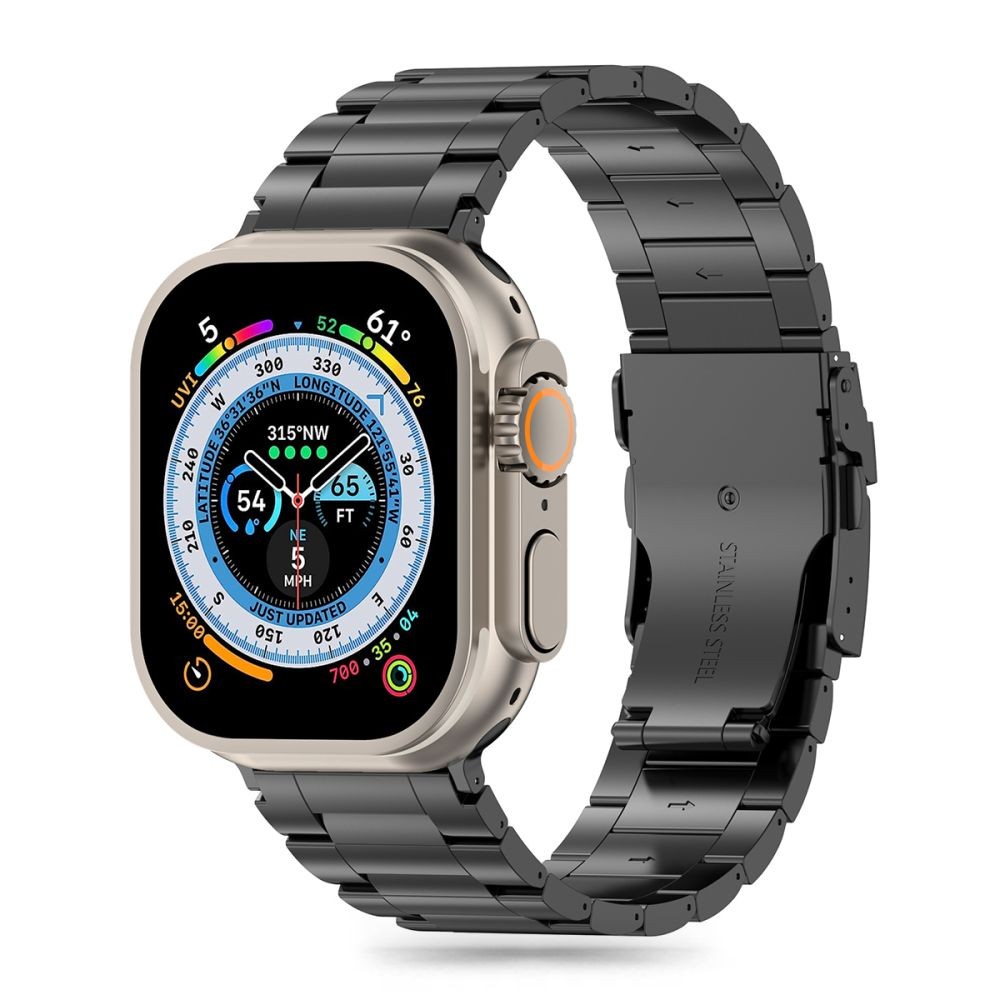 Juoda apyrankė "Tech Protect Steelband Pro" laikrodžiui Apple Watch 4 / 5 / 6 / 7 / 8 / 9 / SE / ULTRA 1 / 2 (42 / 44 / 45 / 49 MM)