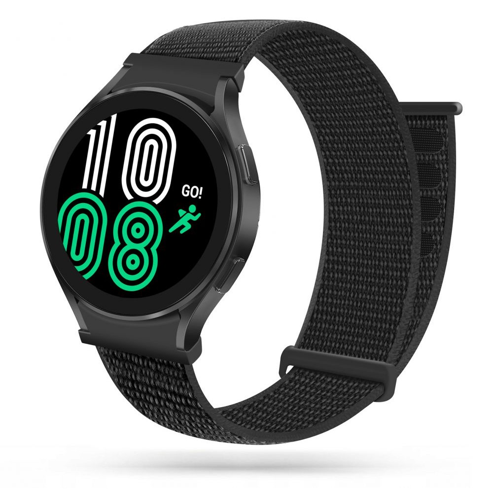 Juoda apyrankė Tech-Protect "Nylon" laikrodžiui Samsung Galaxy Watch 4 / 5 / 5 PRO / 6 (40 / 42 / 44 / 45 / 46 MM)