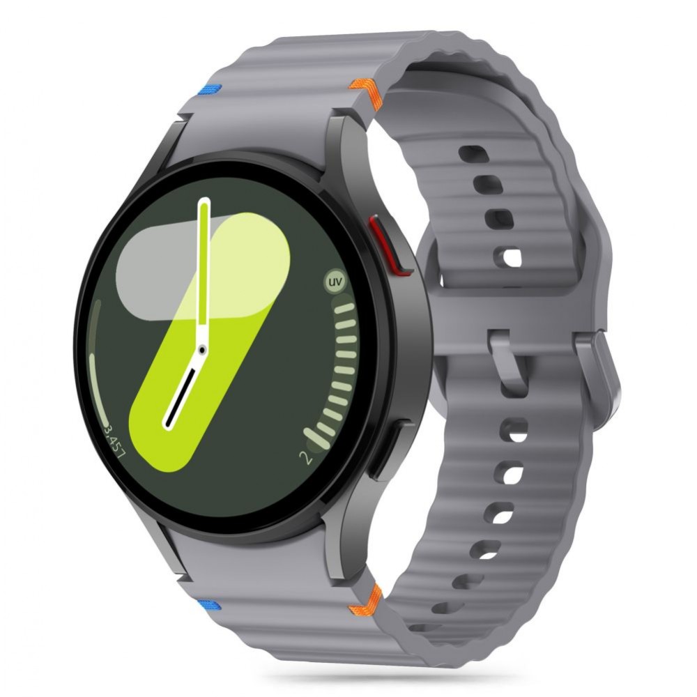 Pilkos spalvos apyrankė "Tech-Protect Silicone Sport" laikrodžiui Samsung Galaxy Watch 4 / 5 / 5 PRO / 6 / 7 / FE