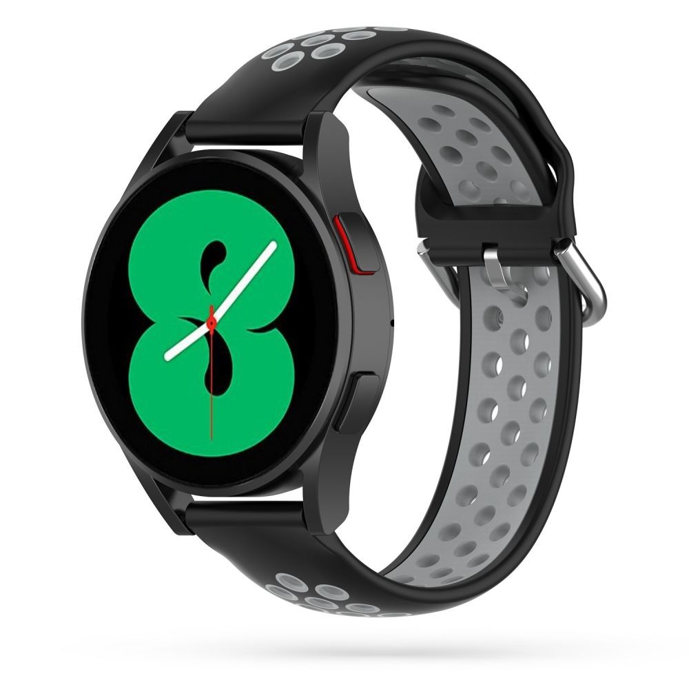 Juoda-pilka apyrankė Tech-Protect "Softband" laikrodžiui Samsung Galaxy Watch 4 / 5 / 5 PRO / 6 (40 / 42 / 44 / 45 / 46 MM)