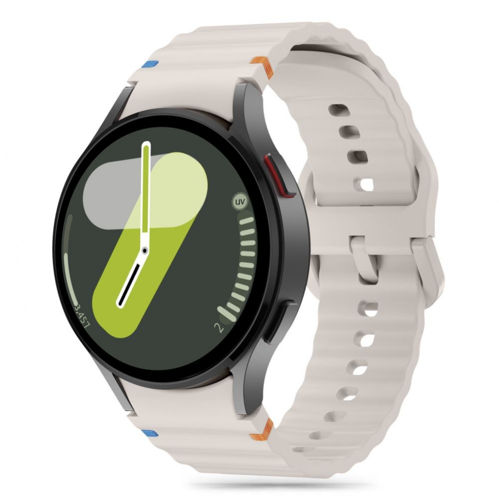 Kreminės spalvos apyrankė "Tech-Protect Silicone Sport" laikrodžiui Samsung Galaxy Watch 4 / 5 / 5 PRO / 6 / 7 / FE