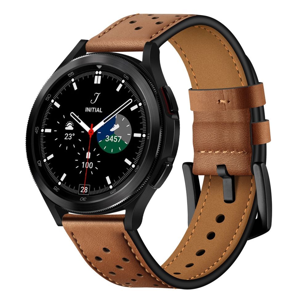 Šviesiai ruda apyrankė "Tech-Protect Leather" laikrodžiui Samsung Galaxy Watch 4 / 5 / 5 PRO / 6 / 7 / FE