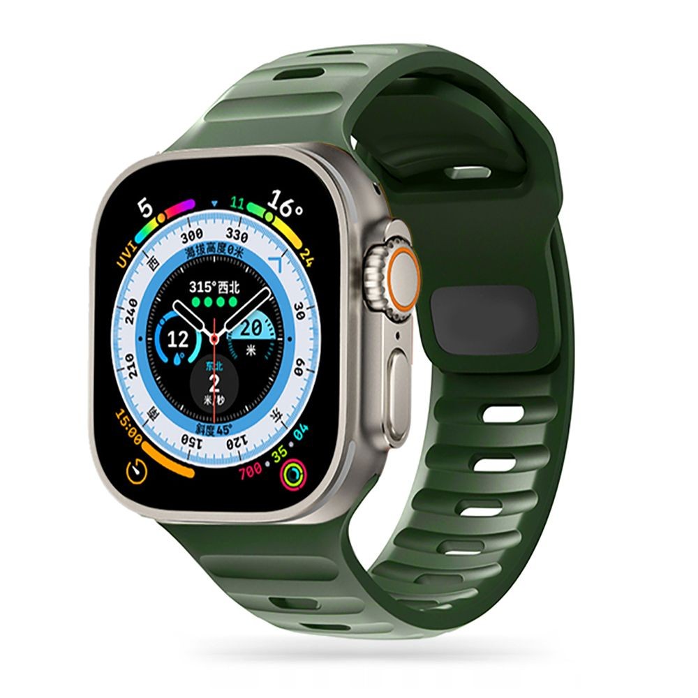 Žalios spalvos apyrankė "Tech-Protect Iconband Line" laikrodžiui Apple Watch 6 / 7 / 8 / 9 / 10 / SE / ULTRA 1 / 2 (44 / 45 / 46 / 49 MM)