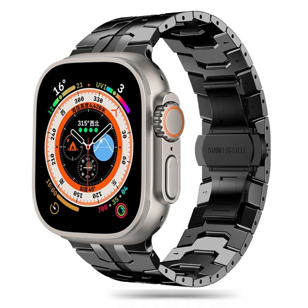 Juodos spalvos apyrankė "Tech-Protect Stainless Line" laikrodžiui Apple Watch 6 / 7 / 8 / 9 / 10 / SE / ULTRA 1 / 2 (44 / 45 / 46 / 49 MM)