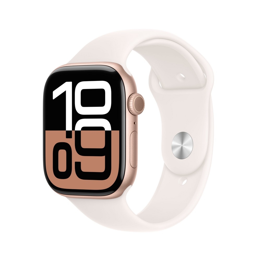 Apple Watch Series 10 GPS 42mm Rose Gold Aluminium Case with Light Blush Sport Band - S/M - MWWH3ET/A
