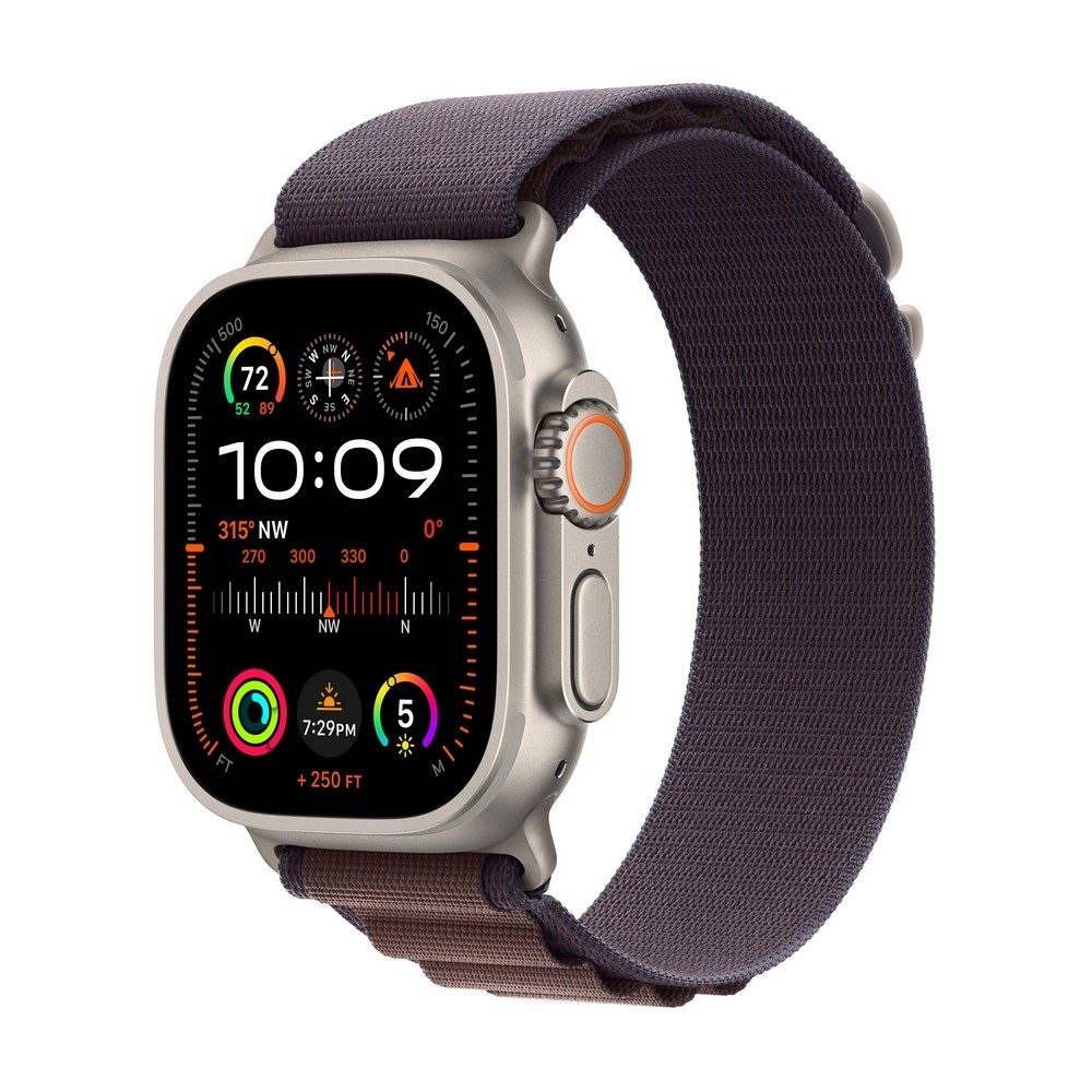 Apple Watch Ultra 2 GPS + Cellular, 49mm Titanium Case with Indigo Alpine Loop - Small - MRER3UL/A
