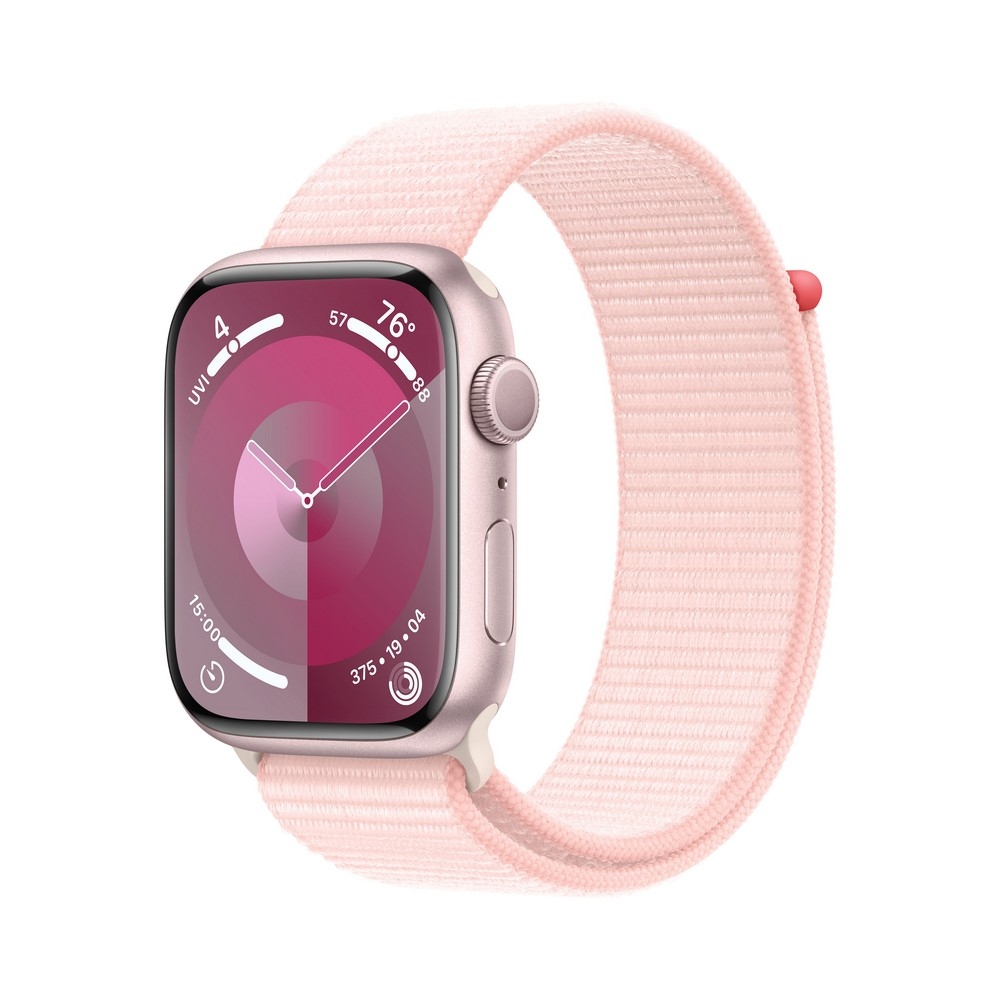 Apple Watch Series 9 GPS 45mm Pink Aluminium Case with Light Pink Sport Loop - MR9J3ET/A
