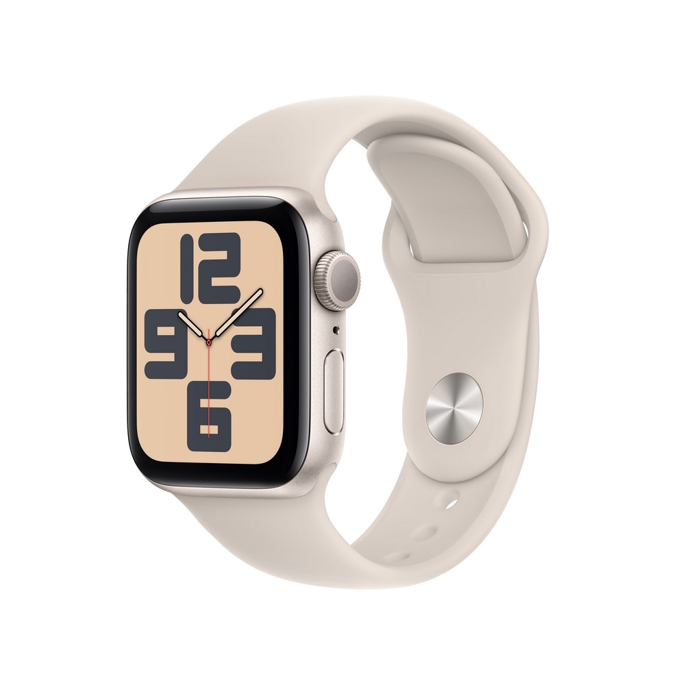 Apple Watch SE GPS 40mm Starlight Aluminium Case with Starlight Sport Band - S/M - MXEF3ET/A