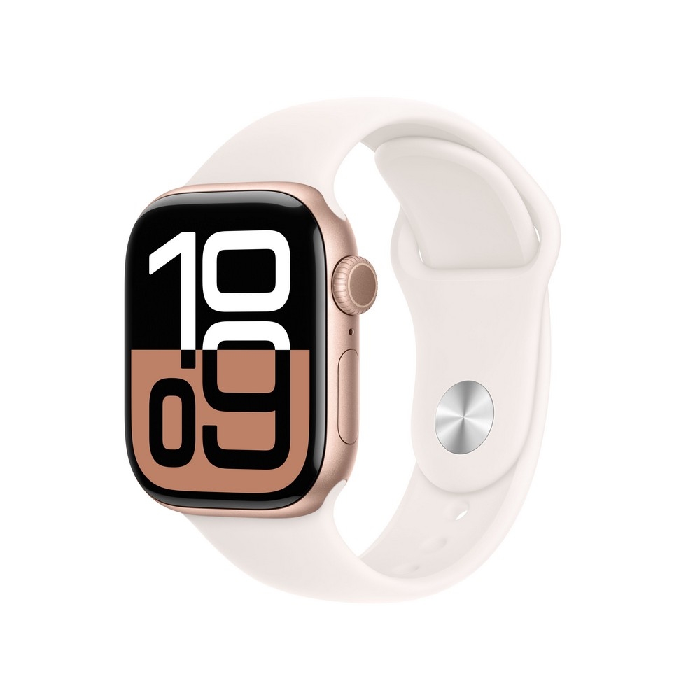 Apple Watch Series 10 GPS + Cellular 42mm Rose Gold Aluminium Case with Light Blush Sport Band - M/L - MWXA3ET/A