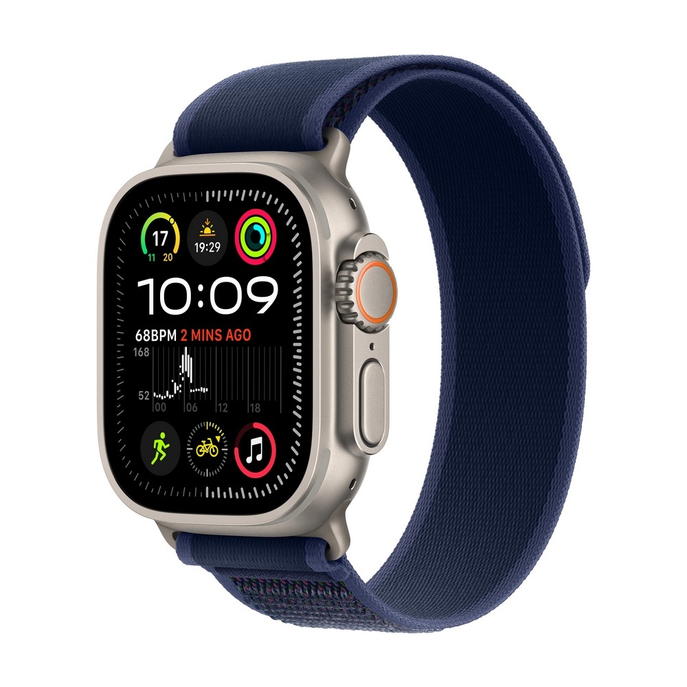 Apple Watch Ultra 2 GPS + Cellular 49mm Natural Titanium Case with Blue Trail Loop - M/L - MX4L3UL/A