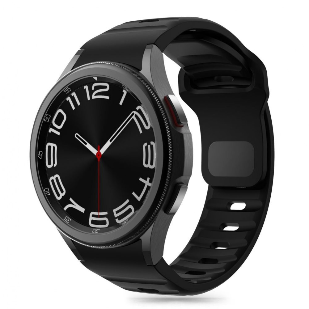 Juodos spalvos apyrankė "Tech-Protect Silicone Line" laikrodžiui Samsung Galaxy Watch 4 / 5 / 5 PRO / 6 / 7 / FE