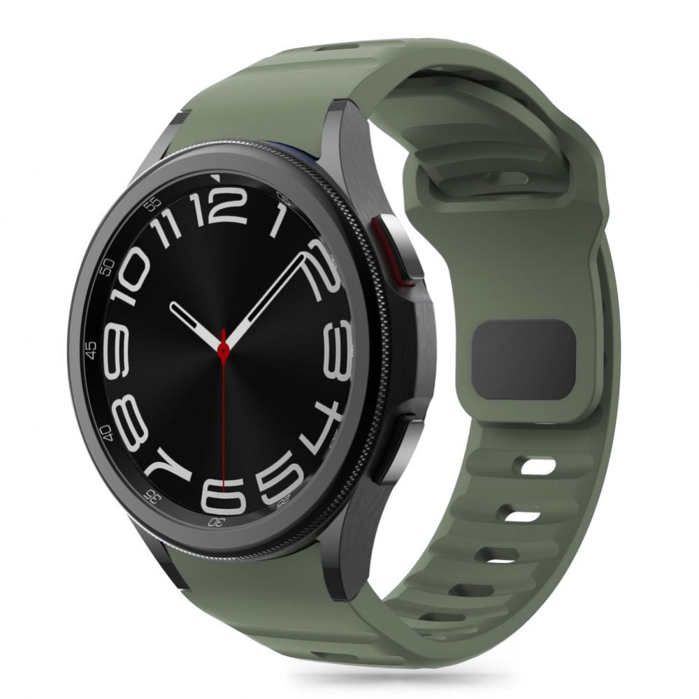 Žalios spalvos apyrankė "Tech-Protect Silicone Line" laikrodžiui Samsung Galaxy Watch 4 / 5 / 5 PRO / 6 / 7 / FE