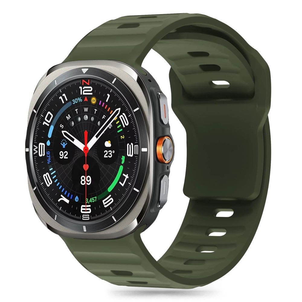 Žalios spalvos apyrankė "Tech-Protect Silicone Line" laikrodžiui Samsung Galaxy Watch Ultra (47 MM)