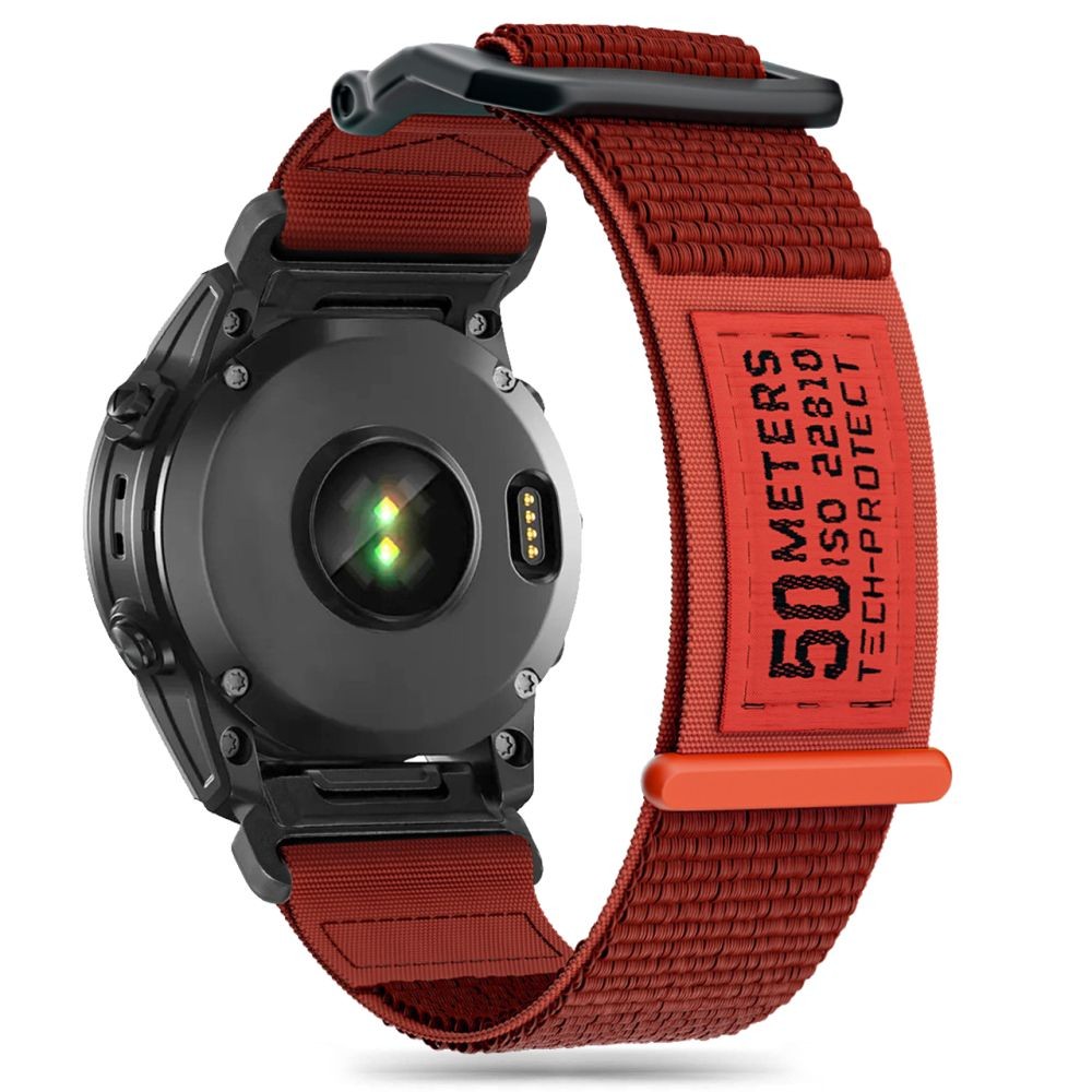 Bordo spalvos tekstilinis dirželis "Tech-Protect Scout" laikrodžiui Garmin Fenix 3 / 5X / 3HR / 5X PLUS / 6X / 6X PRO / 7X