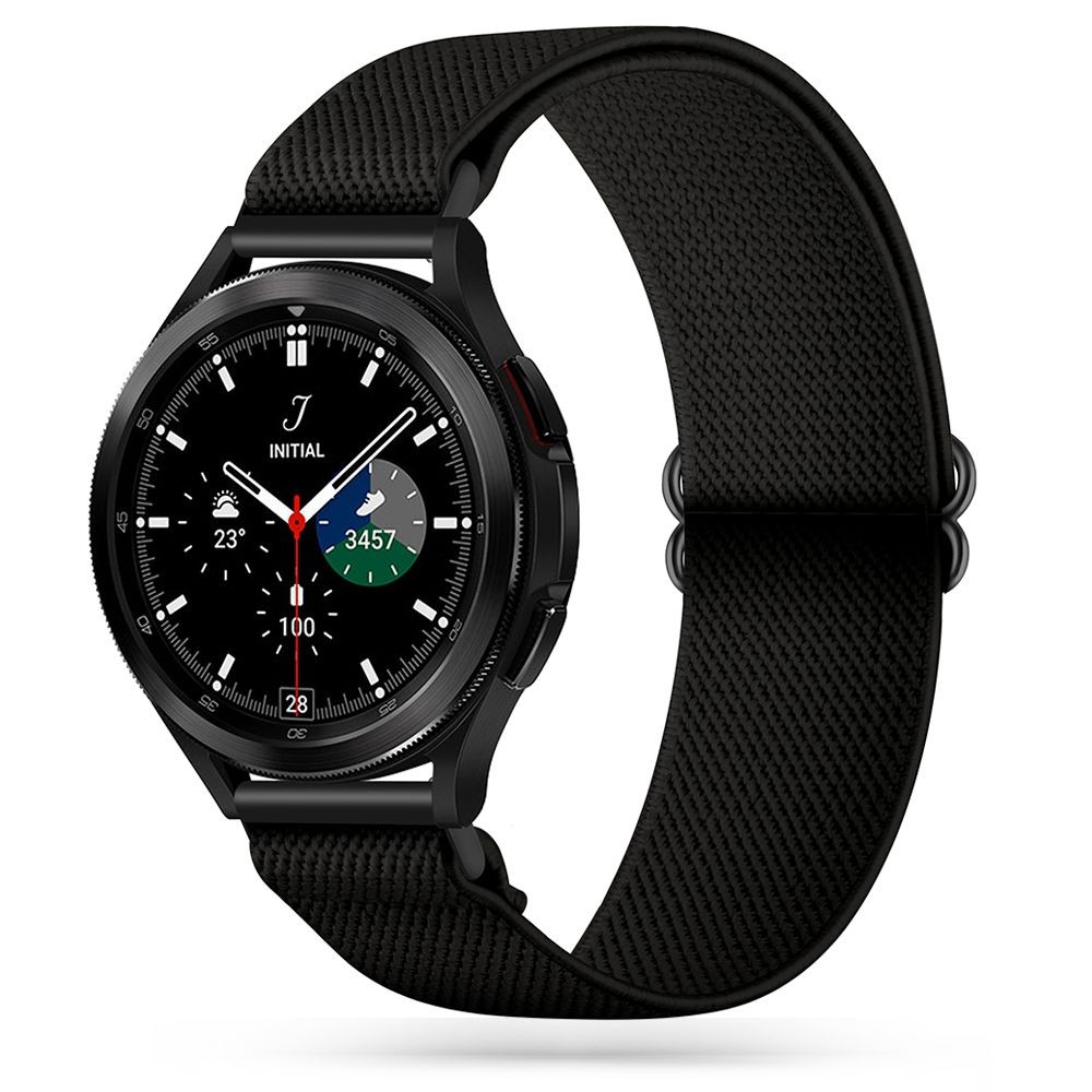 Juodas tekstilinis dirželis Tech-Protect "Mellow" laikrodžiui Samsung Galaxy watch 4 / 5 / 5 PRO / 6 (40 / 42 / 44 / 45 / 46 MM)