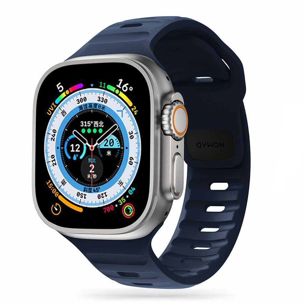 Tamsiai mėlynos spalvos apyrankė "Tech-Protect Iconband Line" laikrodžiui Apple Watch 6 / 7 / 8 / 9 / 10 / SE / ULTRA 1 / 2 (44 / 45 / 46 / 49 MM)