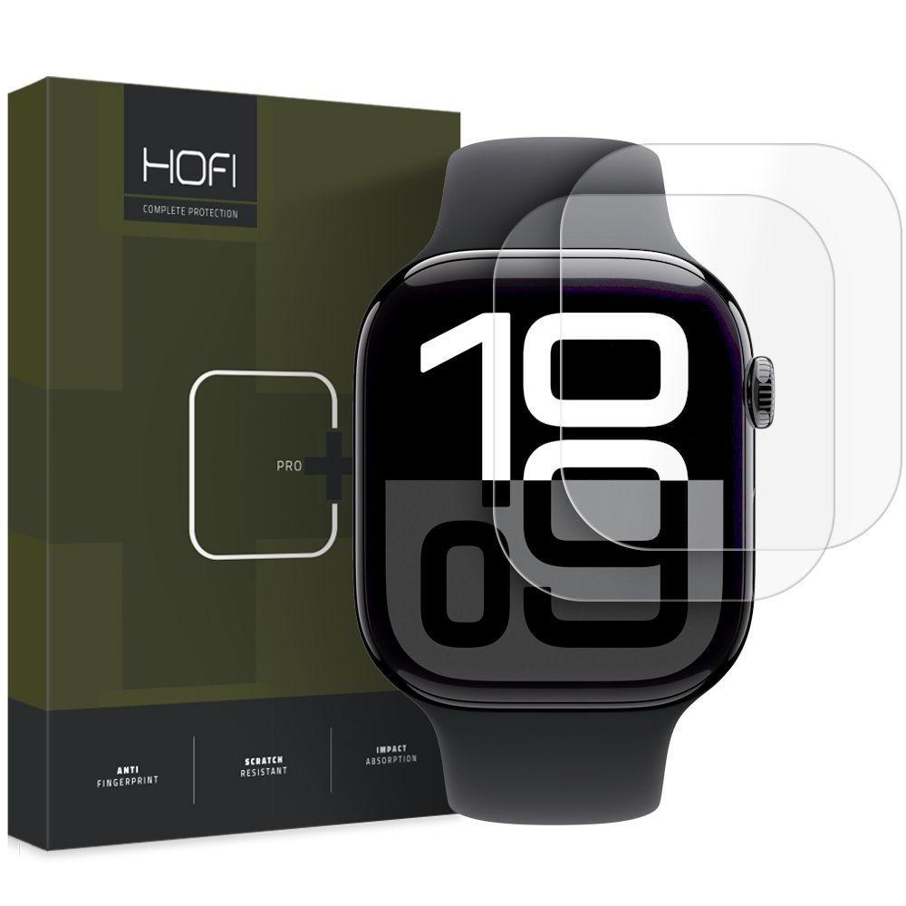 Skaidrus apsauginis stiklas ''Hofi Hybrid Pro+" (2 vnt.) laikrodžiui Apple Watch 10 (46 MM)