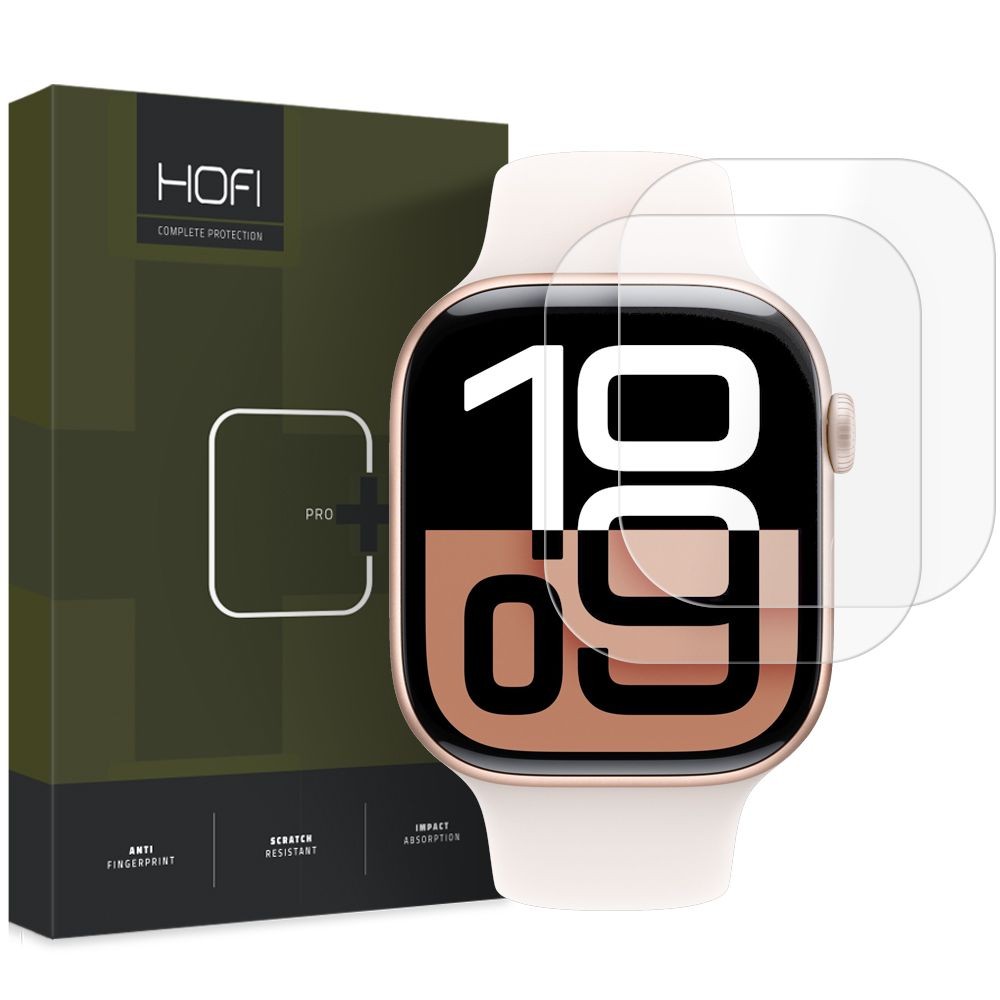 Skaidrus apsauginis stiklas ''Hofi Hybrid Pro+" (2 vnt.) laikrodžiui Apple Watch 10 (42 MM)