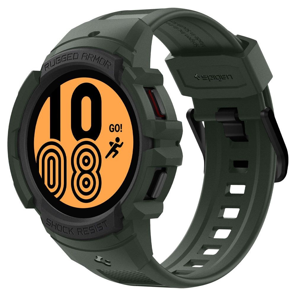 Žalia sportinio stiliaus apyrankė "Spigen Rugged Armor Pro" laikrodžiui GALAXY WATCH 4 (44 mm)