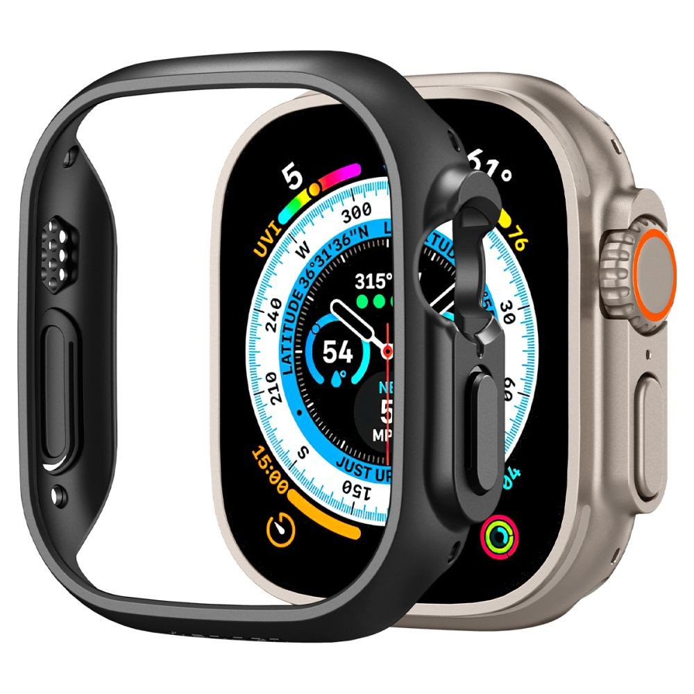 Juodas dėklas Spigen "Thin Fit" laikrodžiui Apple Watch ULTRA 1 / 2 (49 MM)